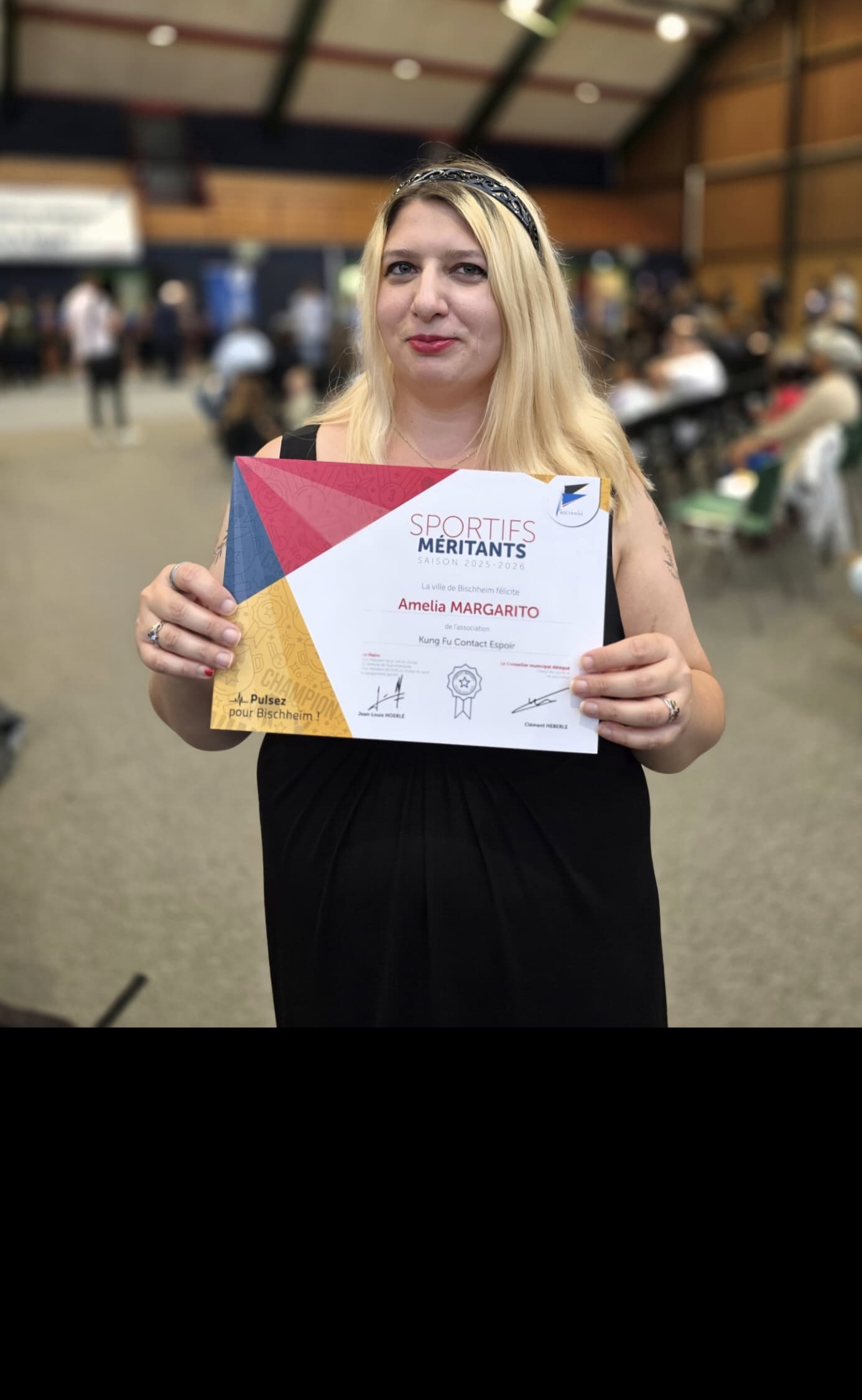 Amelia Margarito, récompensée lors de la cérémonie des Sportifs Méritants
