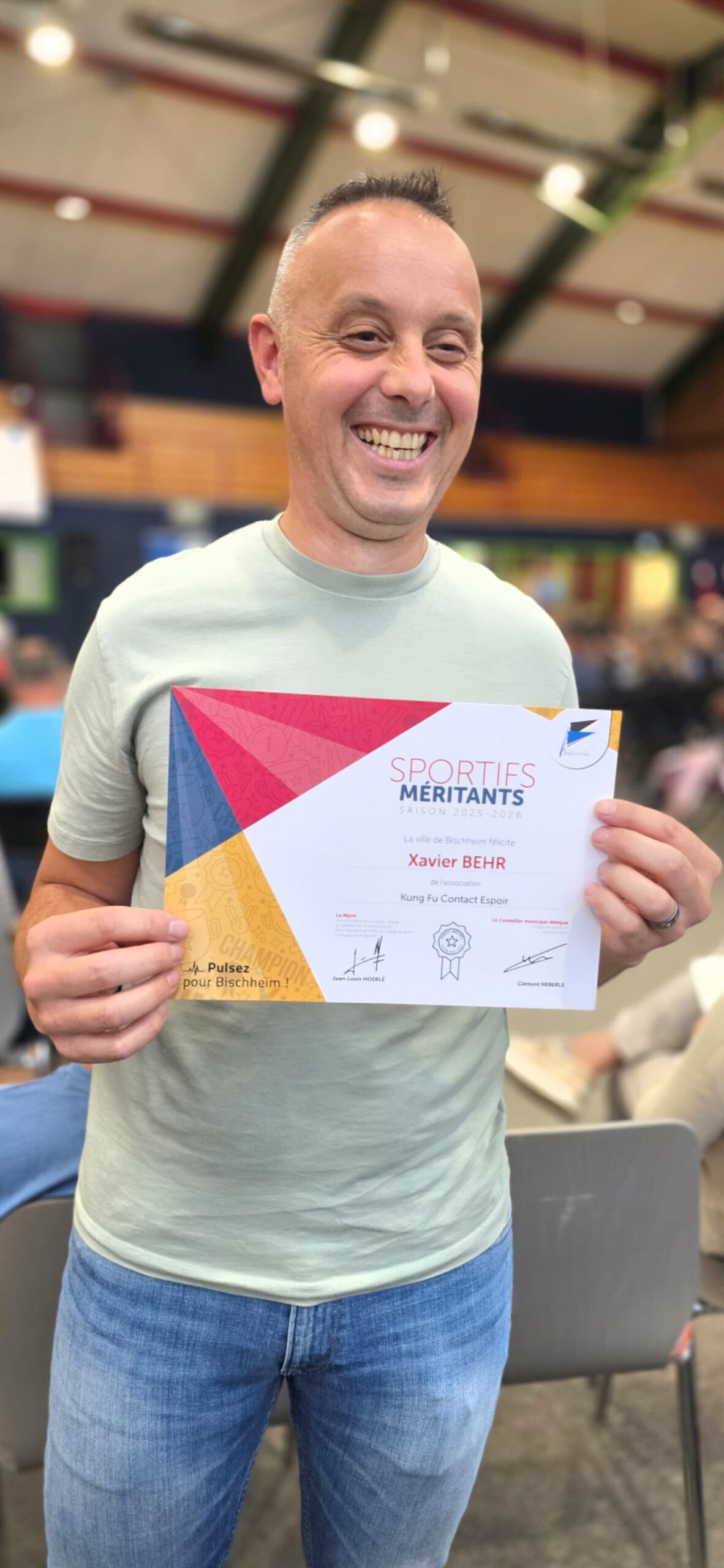 Xavier Behr, récompensé lors de la cérémonie des Sportifs Méritants