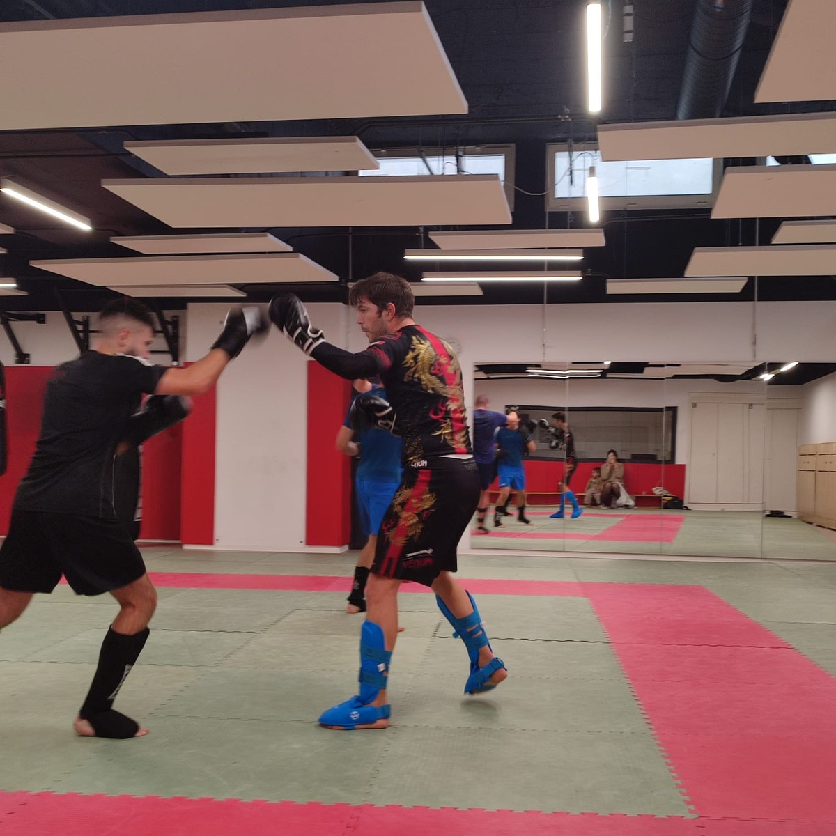 Entraînement, mise en situation avec protections