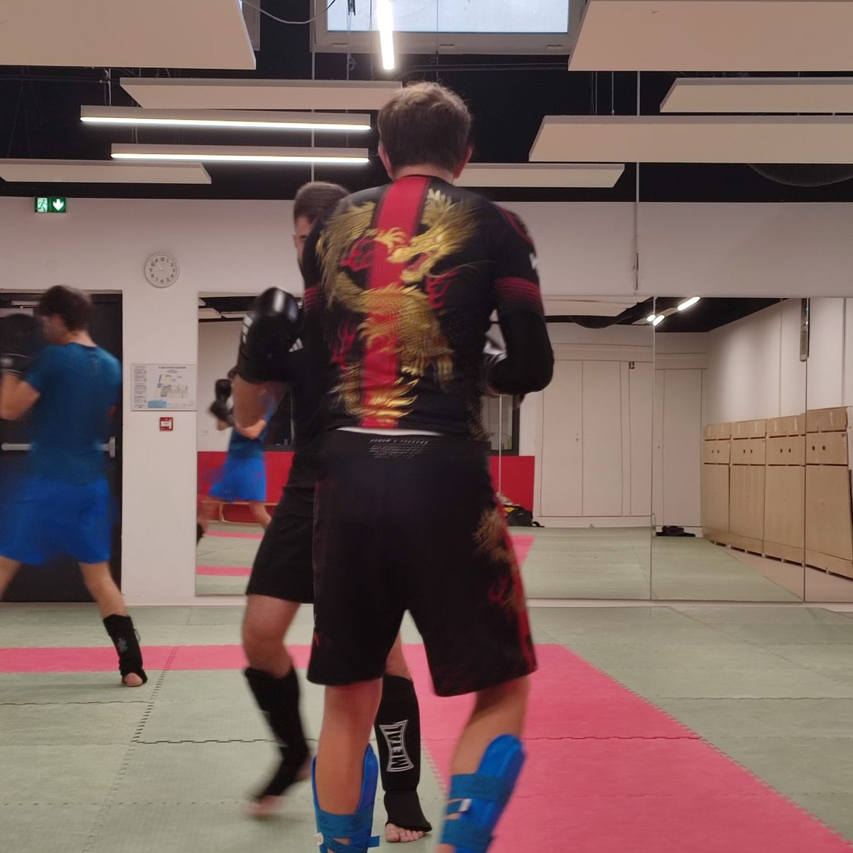 Entraînement, mise en situation avec protections