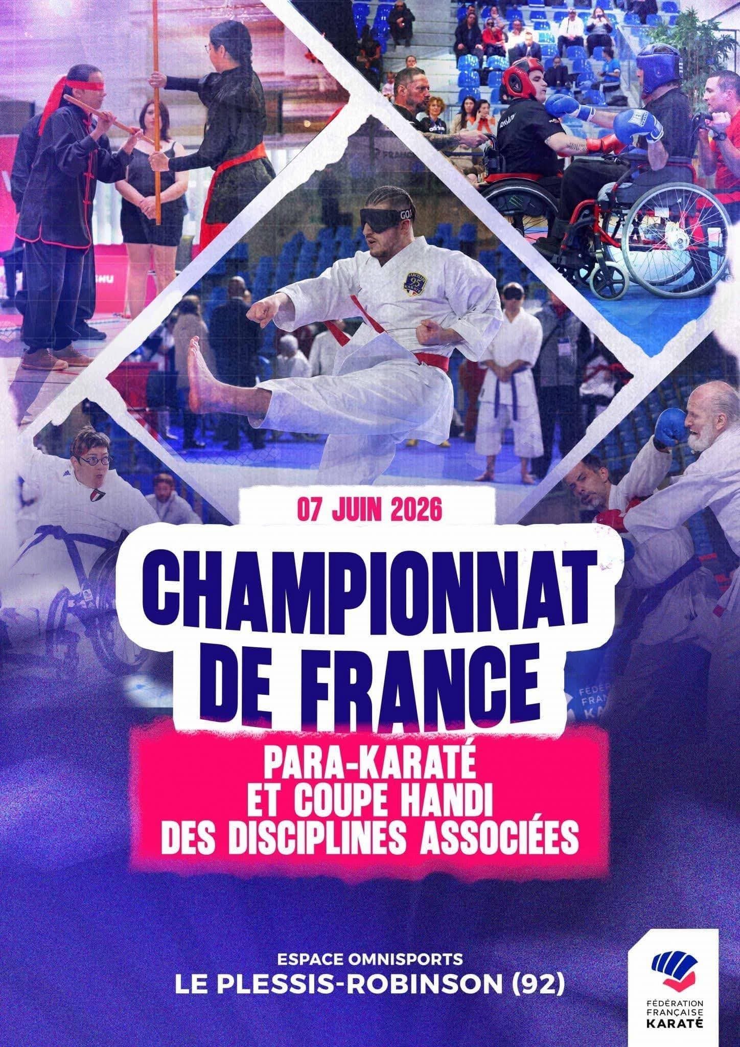 Affiche du Championnat de France Para-Karaté et Coupe Handi des disciplines associées, 7 juin 2026